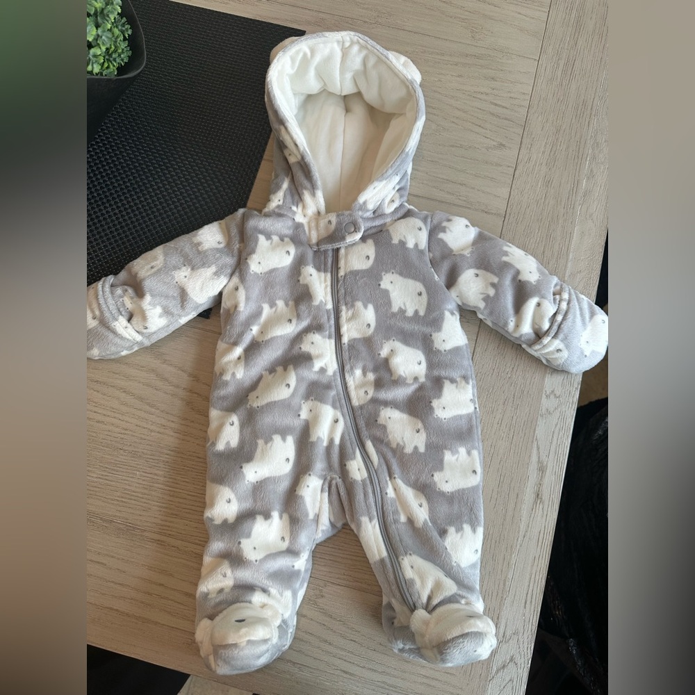 Carter's Cozy Gray and White Footie